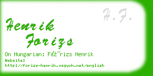 henrik forizs business card